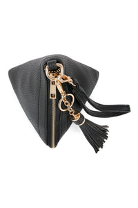 Thumbnail for Riah Fashion - Pyramid Shape Tassel Wristlet Leather Bag - 15 COLORS -