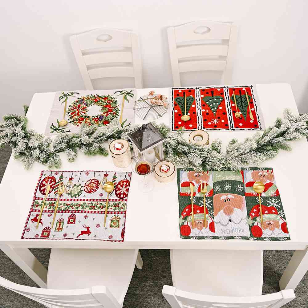 Assorted 2-Piece Christmas Placemats - 2 PCS. - CHOOSE 1 GET 1 RANDOM PICK - [5-10 DAY DELIVERY] - T - 4 PATTERNS/COLORS -