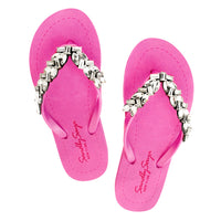 Thumbnail for SAND BY SAYA N.Y. - Greenwich - Rhinestone Flat Flip Flops Sandals - 4 COLORS -