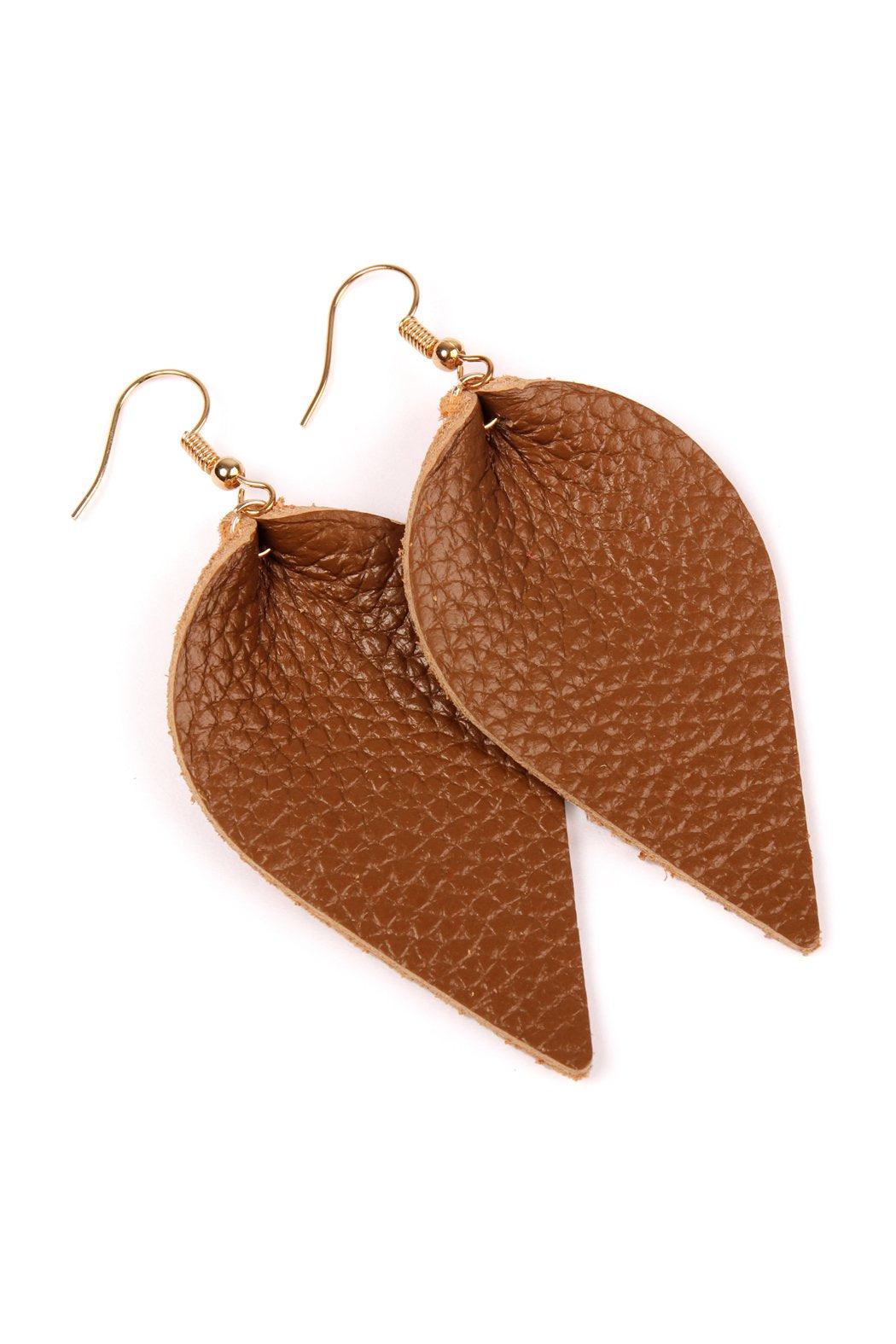 Teardrop Shape Pinched Leather Earrings - 18 COLORS -