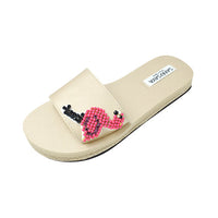 Thumbnail for SAND BY SAYA N.Y. - Flamingo - Pink Rhine Stone Embellished Sandals - Waterproof Espadrille Slide Flats - 3 COLORS -