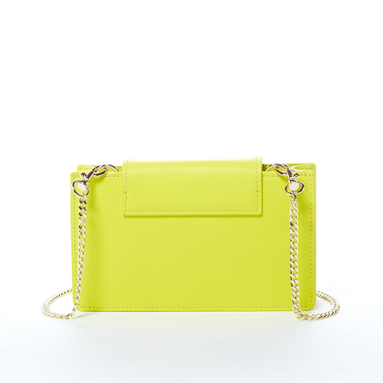 Mary Bright Yellow Small Crossbody Leather Wristlet -