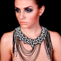 Thumbnail for BEGADA - Jet Alabaster Web Neckpiece -