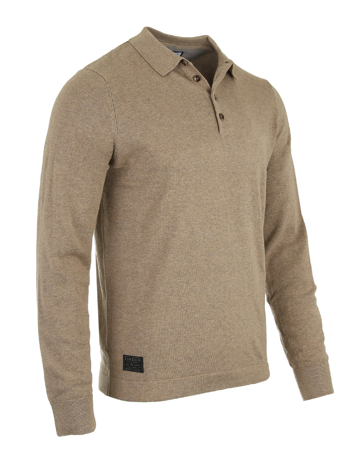 Men's Casual Polo Sweater - Long Sleeve Pullover Button Knit Shirt - 1 COLOR