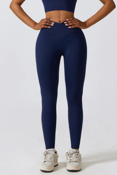 V-Waistband Sports Leggings - T - 4 COLORS -