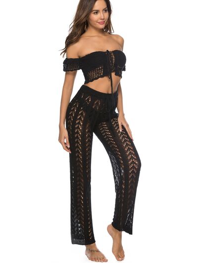 Cutout Drawstring High Waist Beach Pants - T - 3 COLORS -