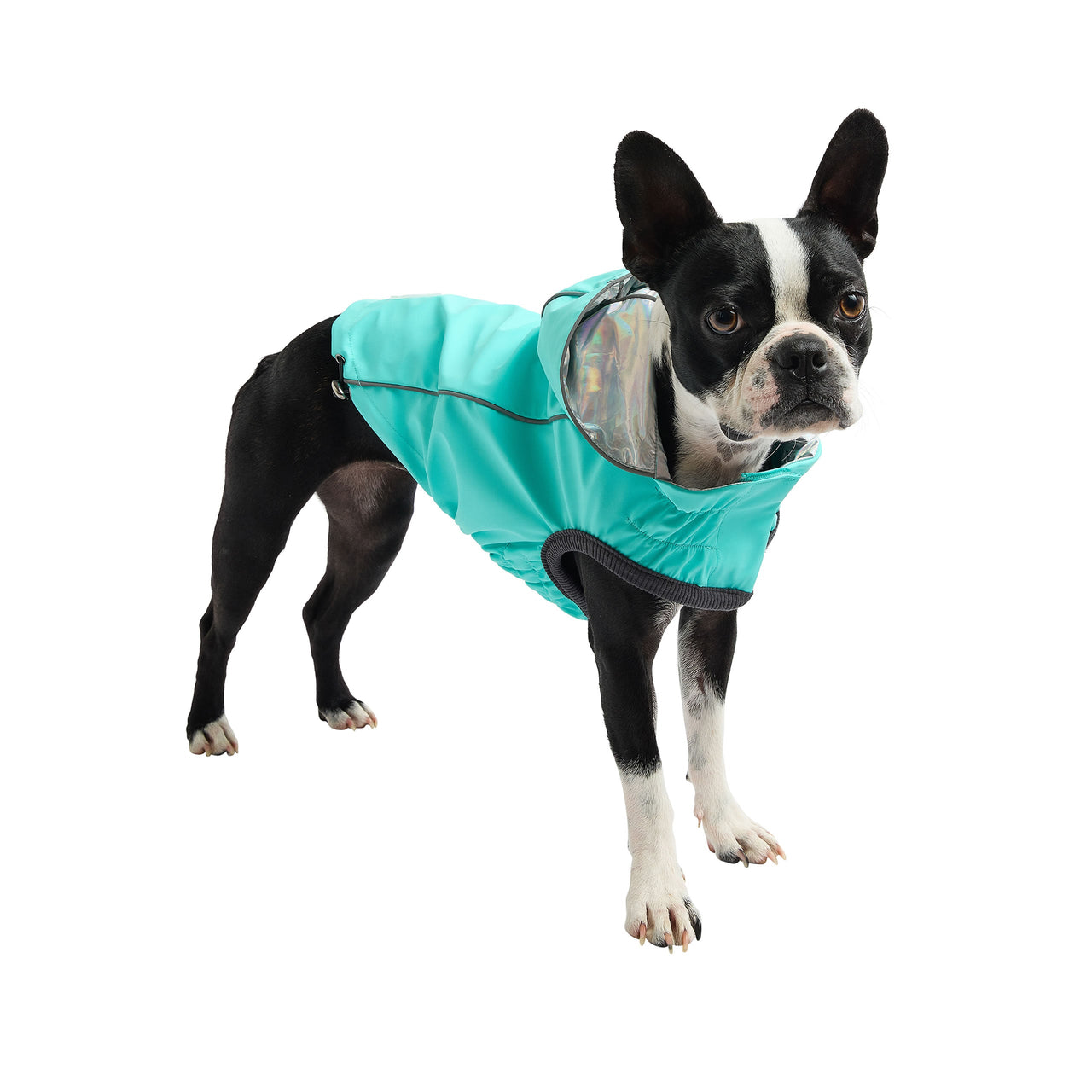 Reversible Raincoat - Neon Aqua With Iridescent - 9 SIZES - 1 COLOR -