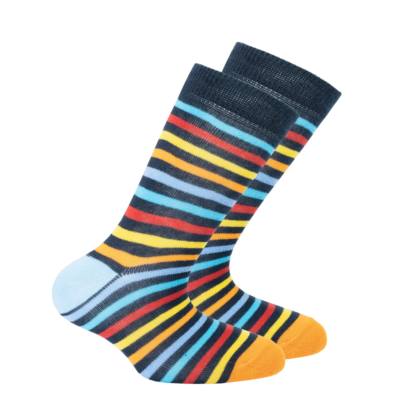 Kids Black Rainbow Stripe Socks - 1 COLOR -