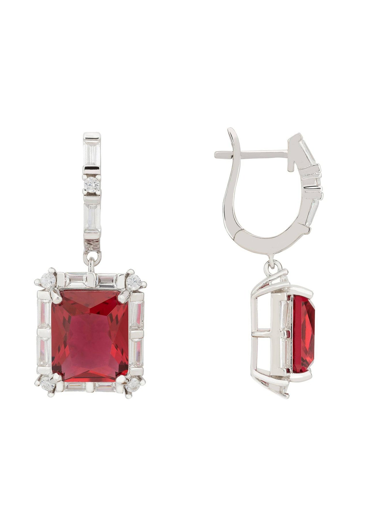 LATELITA - Tudor Silver Earring Ruby -