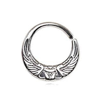 Thumbnail for 316L Stainless Steel Egyptian Winged Sun Seamless Rings / Cartilage Earrings -