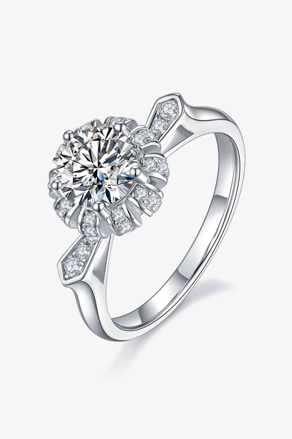 1 Carat Moissanite 925 Sterling Silver Ring