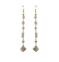 Thumbnail for Gena Myint - Smoky Topaz Linear Vermeil Earrings -