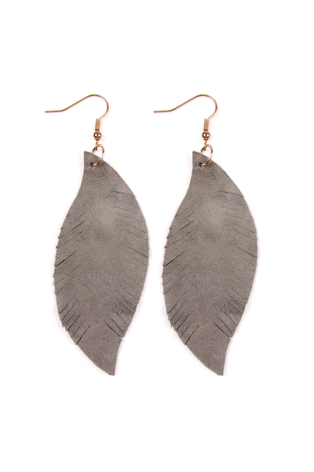 Fringe Suede Leather Earrings - 13 COLORS -