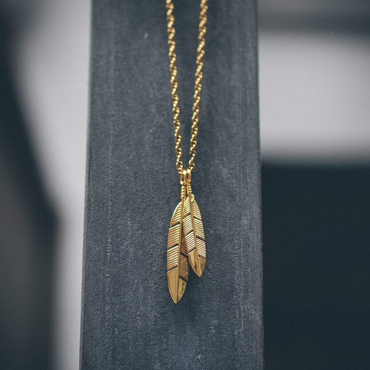 Mister - Feather Necklace - 3 CHAIN FINISHES - 2 PENDANT COLORS -