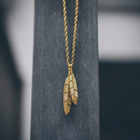 Thumbnail for Mister - Feather Necklace - 3 CHAIN FINISHES - 2 PENDANT COLORS -