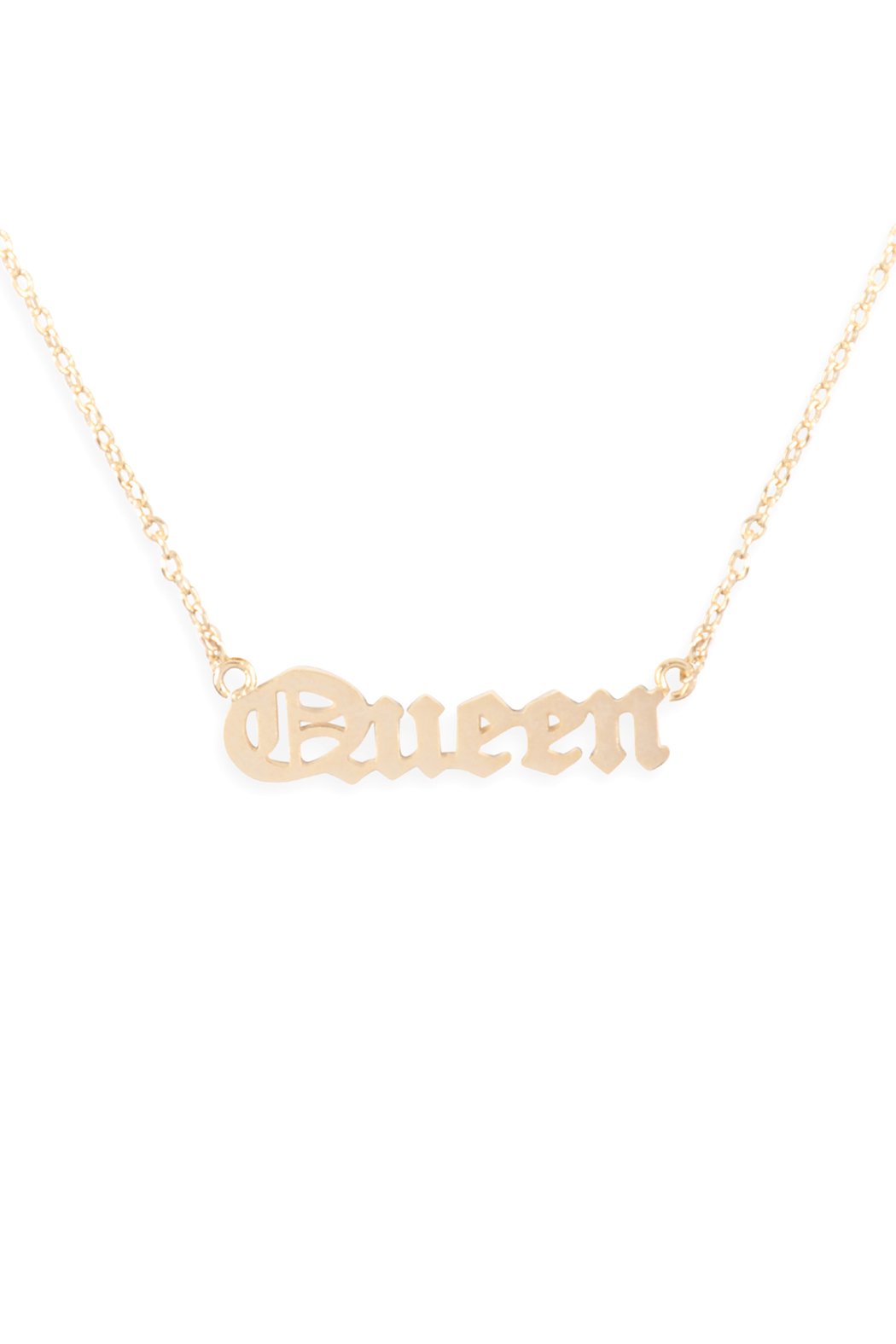 Queen Pendant Chain Necklace - 2 FINISHES -