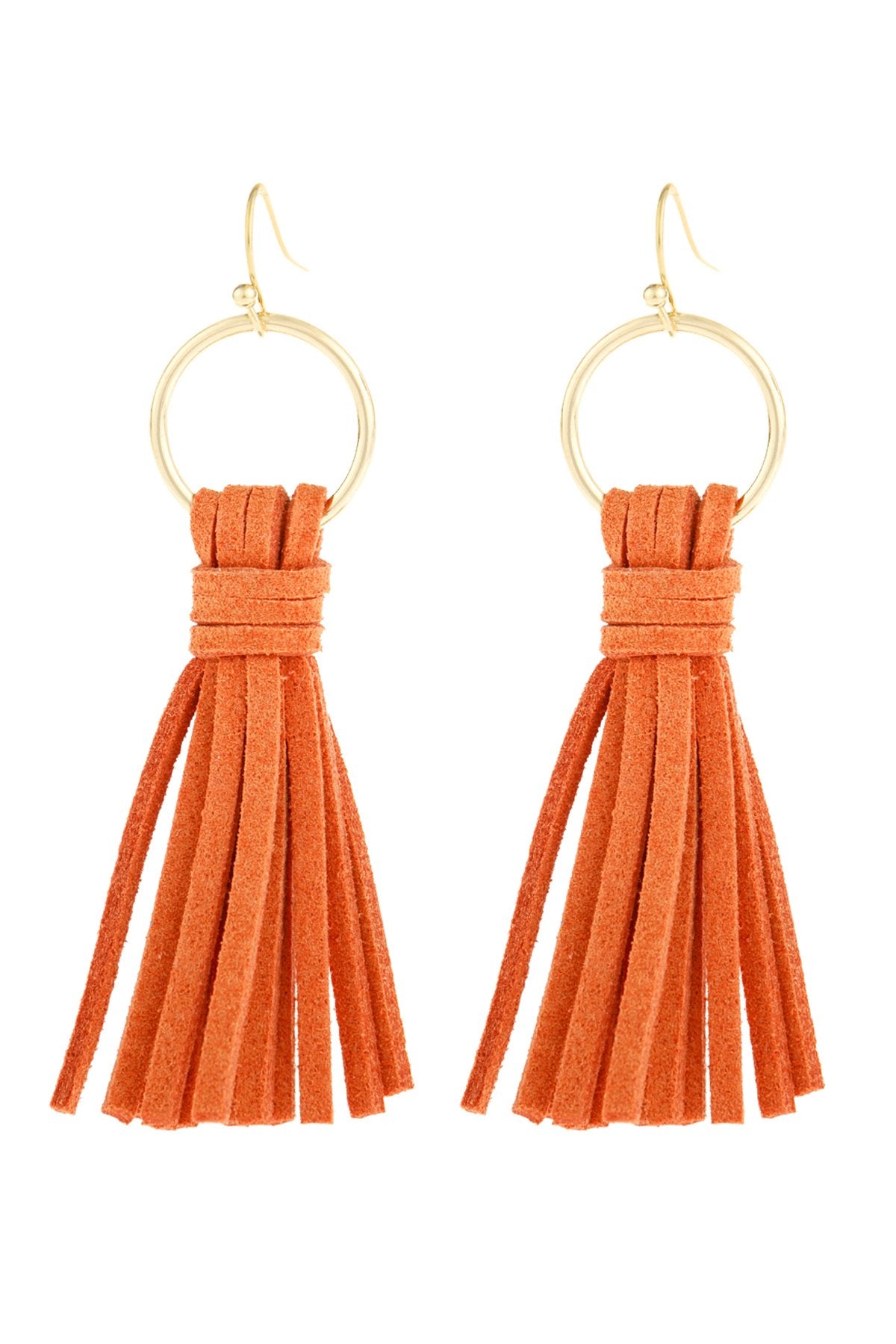 Riah Fashion - Leather Tassel Earrings - 14 COLORS -