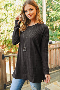 Thumbnail for Riah Fashion - Brushed Thermal Waffle Sweater - 25 COLORS -