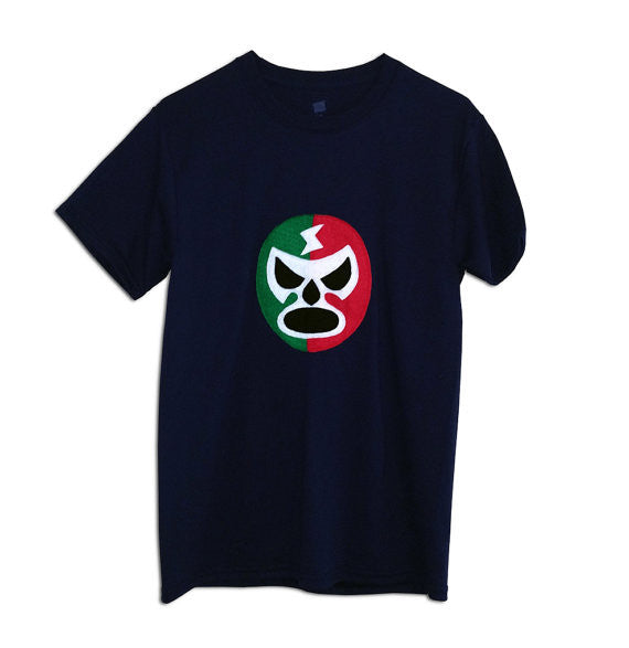 mi cielo - Luchador Rojo + Verde - Red + Green Mexican Wrestler Men's T-Shirt - 1 COLOR -