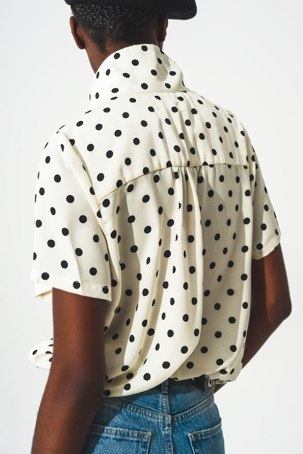 Q2 - Polka Dot Shirt in Cream - 1 COLOR -