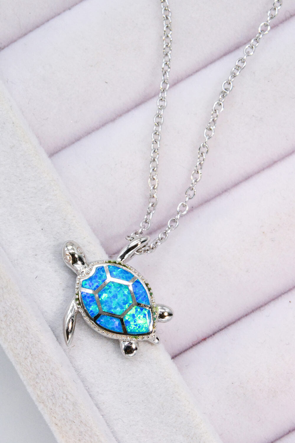 Opal Turtle Pendant Chain-Link Necklace - T - 1 COLOR -