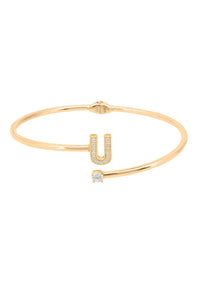 Thumbnail for Initial Bangle Gold U -