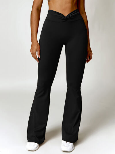 Twisted High Waist Active Pants with Pockets - T - 5 COLORS -