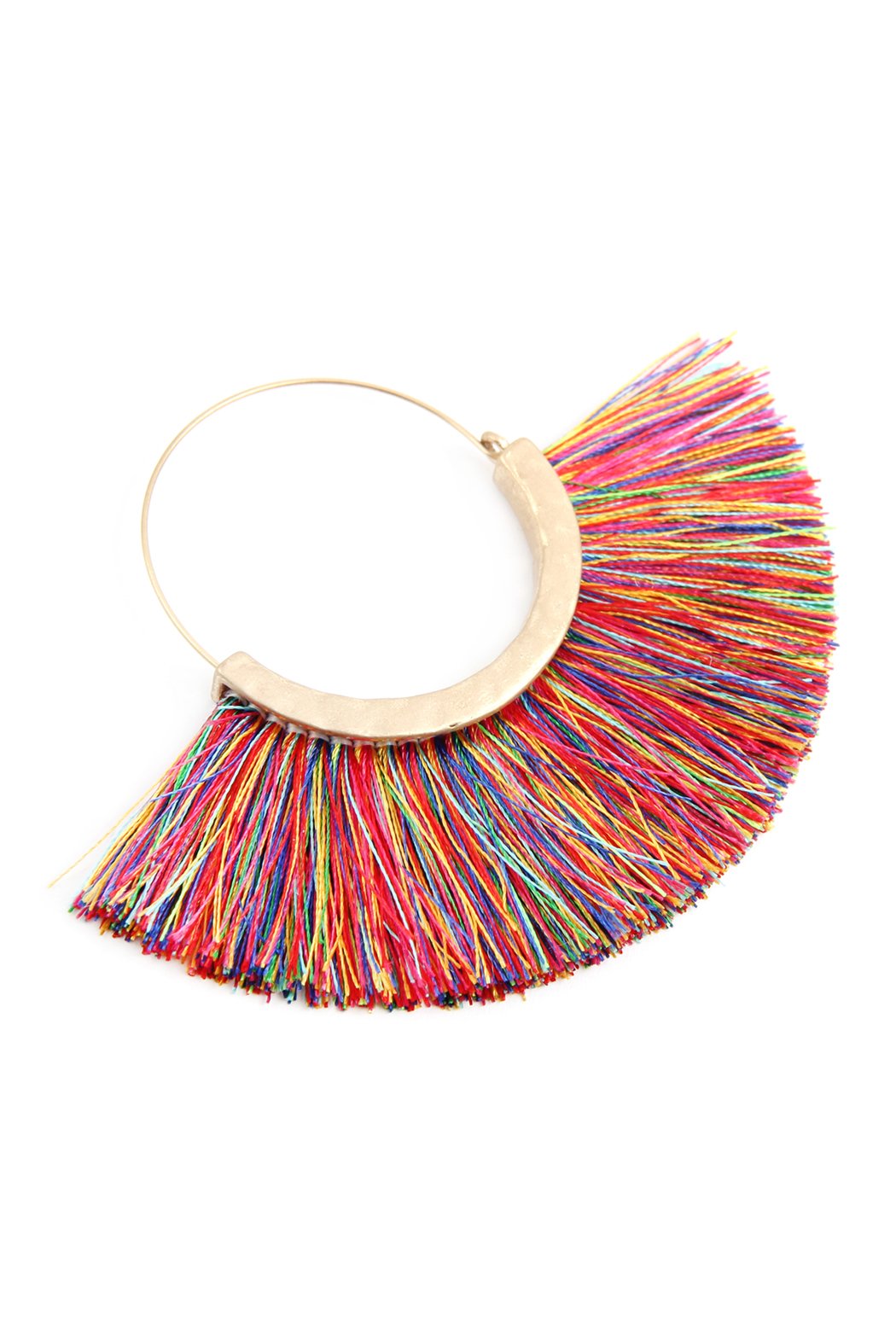 Fan Tassel Hoop Earring - 15 COLORS -