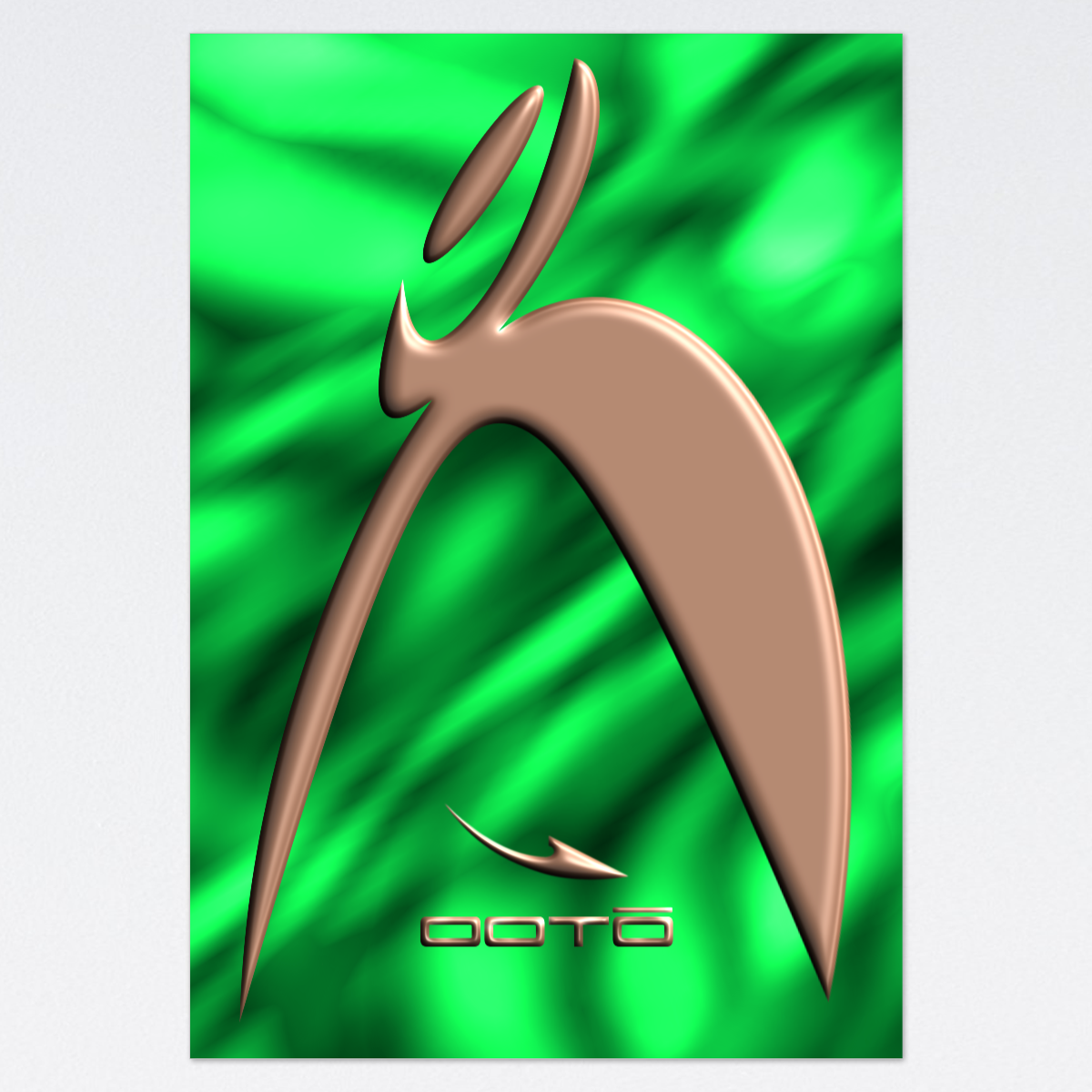 OOTO - BIG STEPPIN COPPER GLYPHIC EN GREEN PLASMA - 36" X 48" LARGE Poster - [3-5 DAY DELIVERY] -