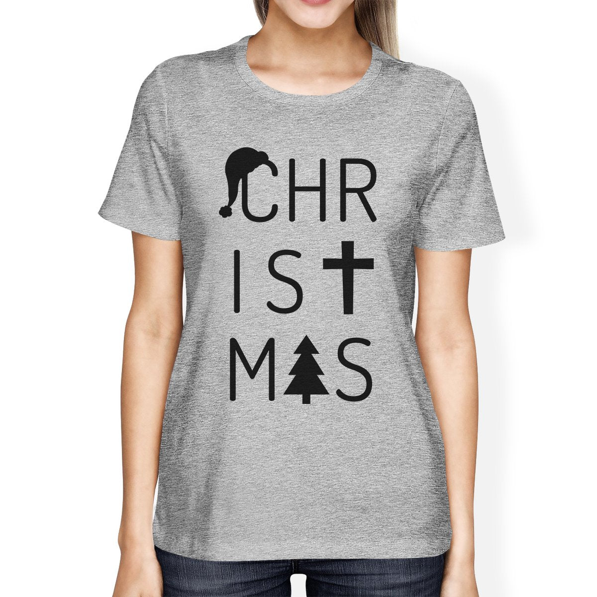 TSF - Christmas Letters Womens Grey Shirt - 1 COLOR -