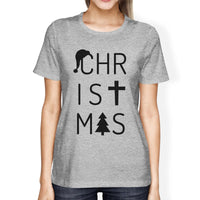 Thumbnail for TSF - Christmas Letters Womens Grey Shirt - 1 COLOR -