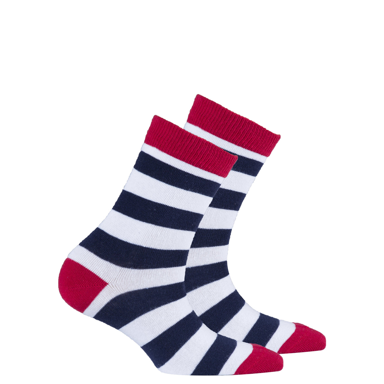 Kids Navy-White Stripes Socks - 1 COLOR -