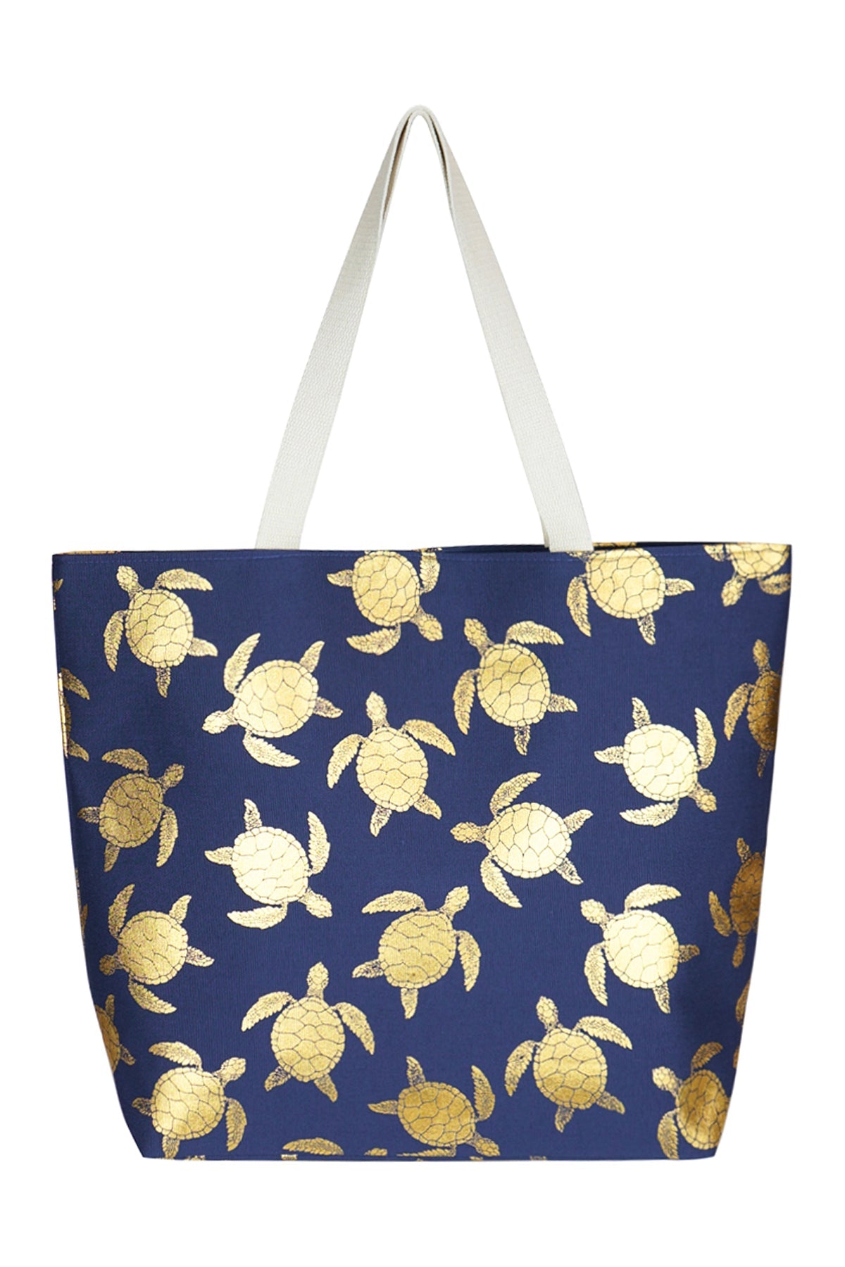 Riah Fashion - Gold Foil Turtle Tote Bag - 8 COLORS -