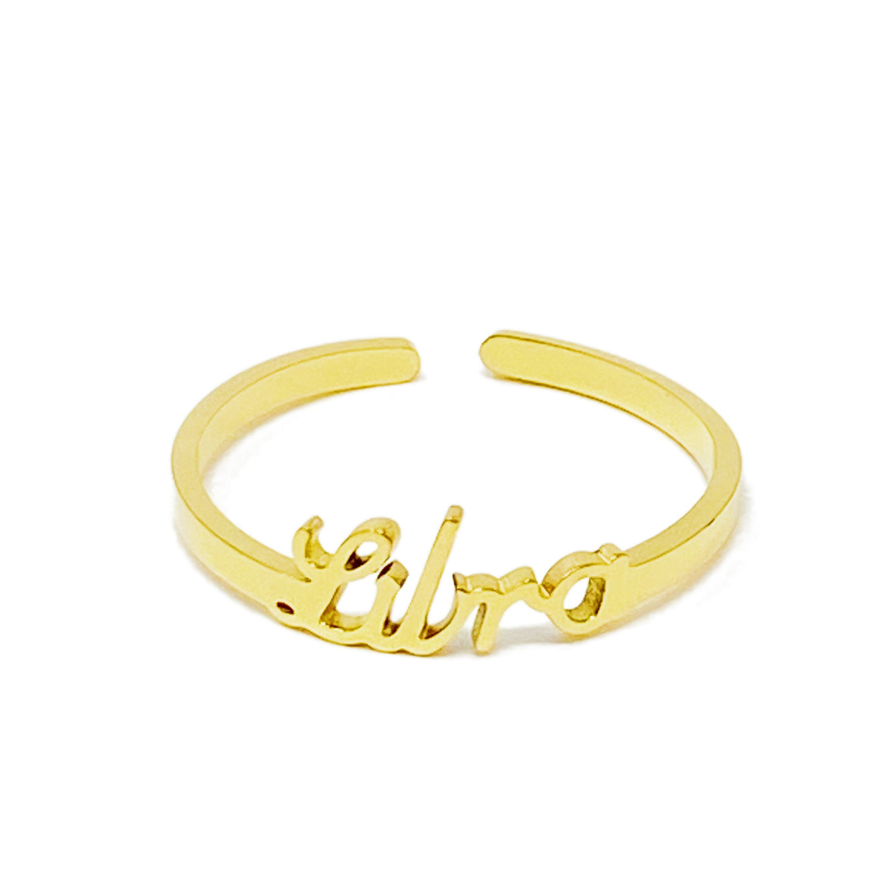 Ellison & Young - Scripted Zodiac Ring - 18K Gold plated - ALL 12 SIGNS / FIND YOURS! -