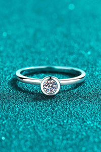 Thumbnail for Moissanite Rhodium-Plated Solitaire Ring