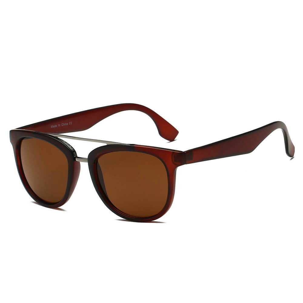 Benton | S1064 - Classic Round Brow-Bar Fashion Sunglasses - 4 COLORS -