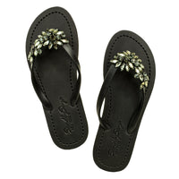 Thumbnail for SAND BY SAYA N.Y. - Manhattan Black - Rhinestone Flat Flip Flops Sandal - 5 COLORS -