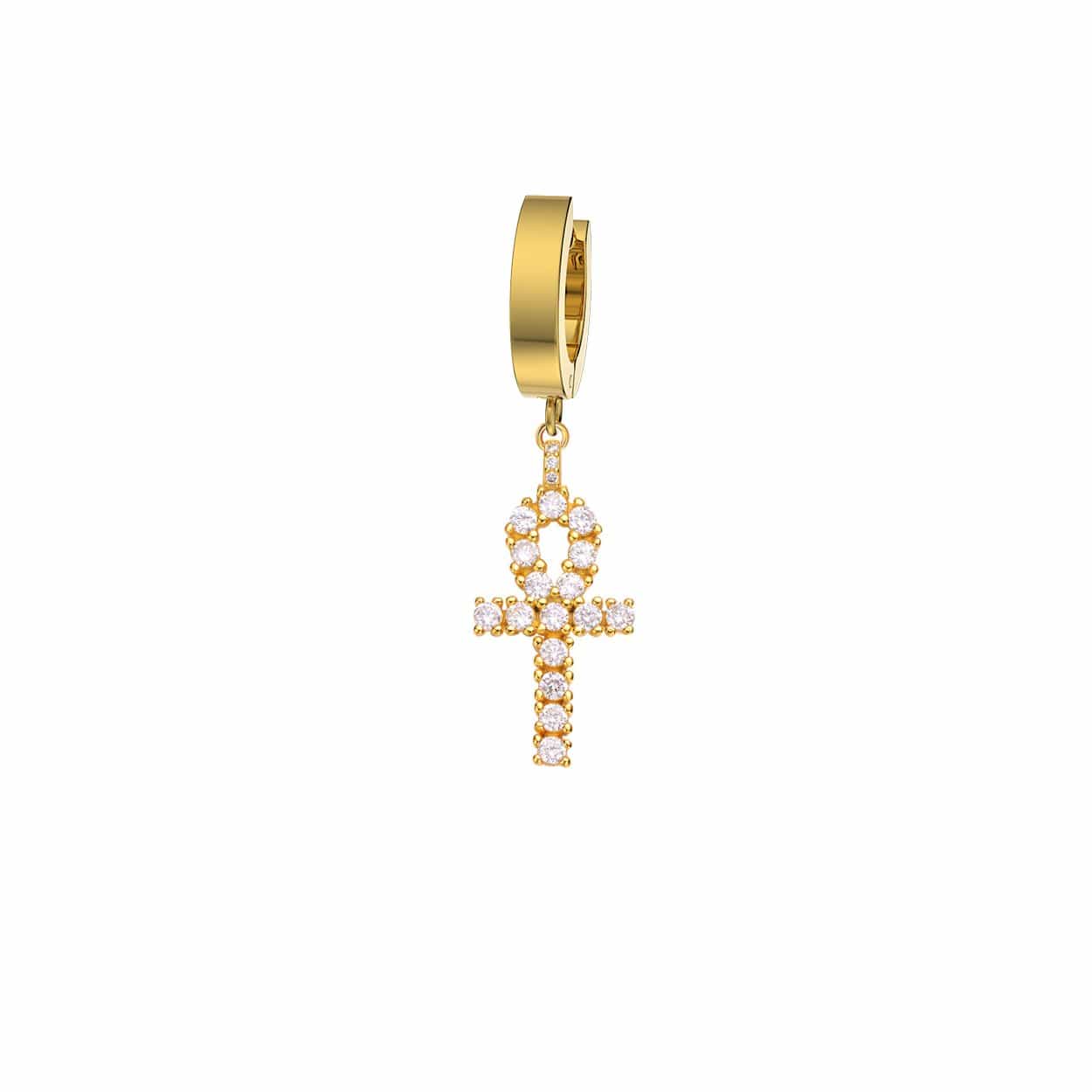 Mister - Gem Ankh Earring - 3 FINISHES -