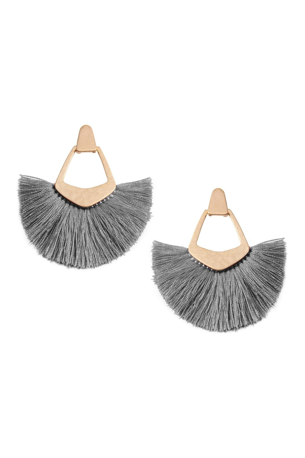 Riah fashion - Fan Tassel Post Dangle Earrings - 15 COLORS -