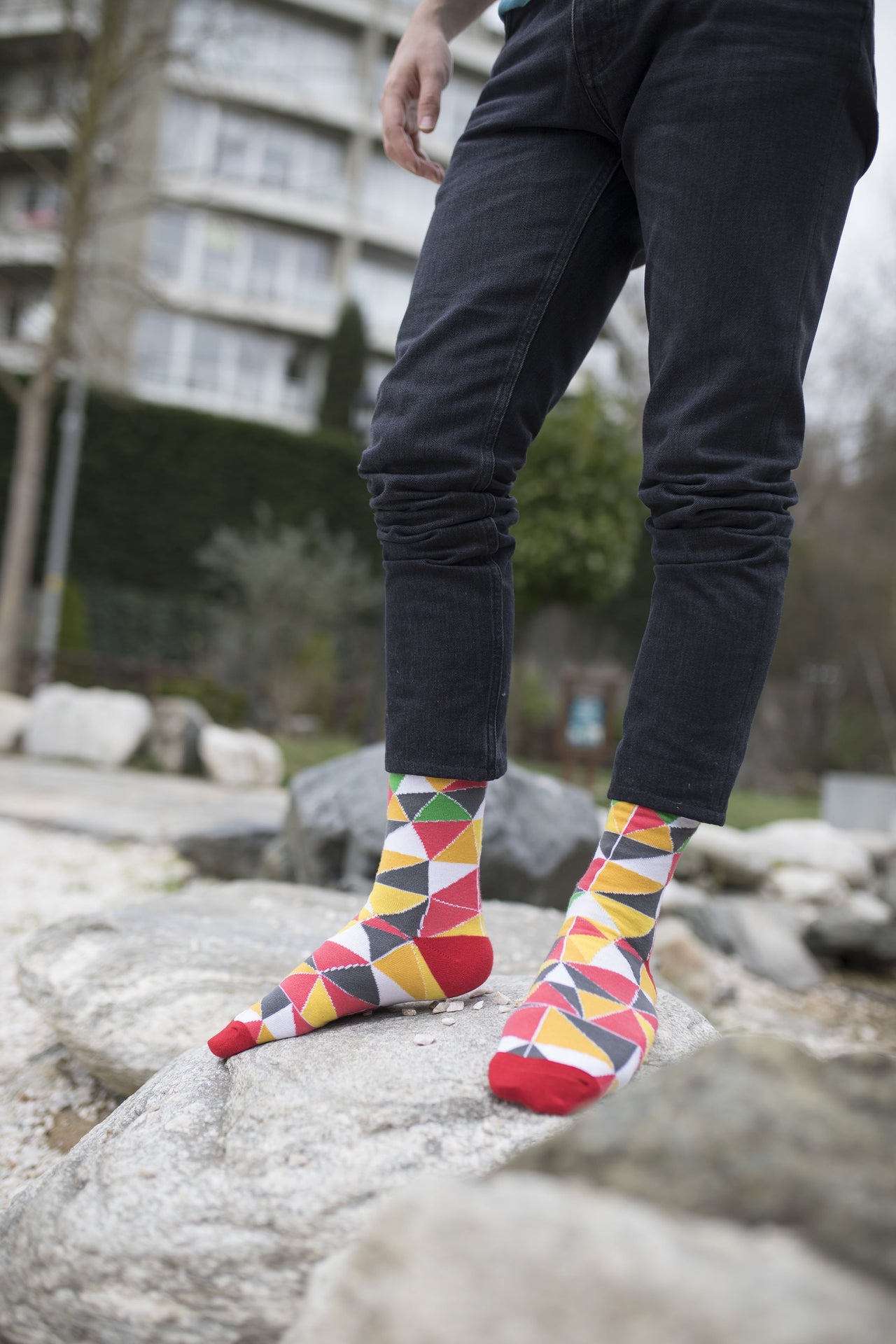 Men's Flame Triangle Socks - 1 COLOR -