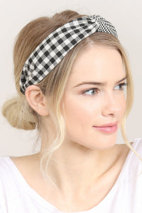 Thumbnail for Riah Fashion - Plaid Knotted Fabric Coated Hair Band - 2 COLORS -