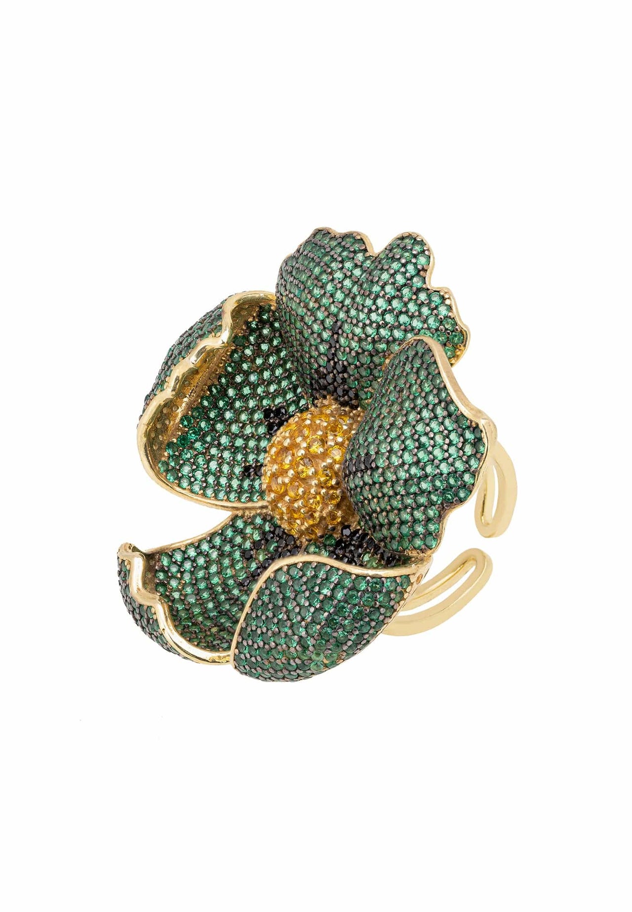 LATELITA - Poppy Flower Green Ring Gold -