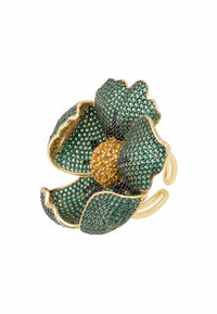 Thumbnail for LATELITA - Poppy Flower Green Ring Gold -