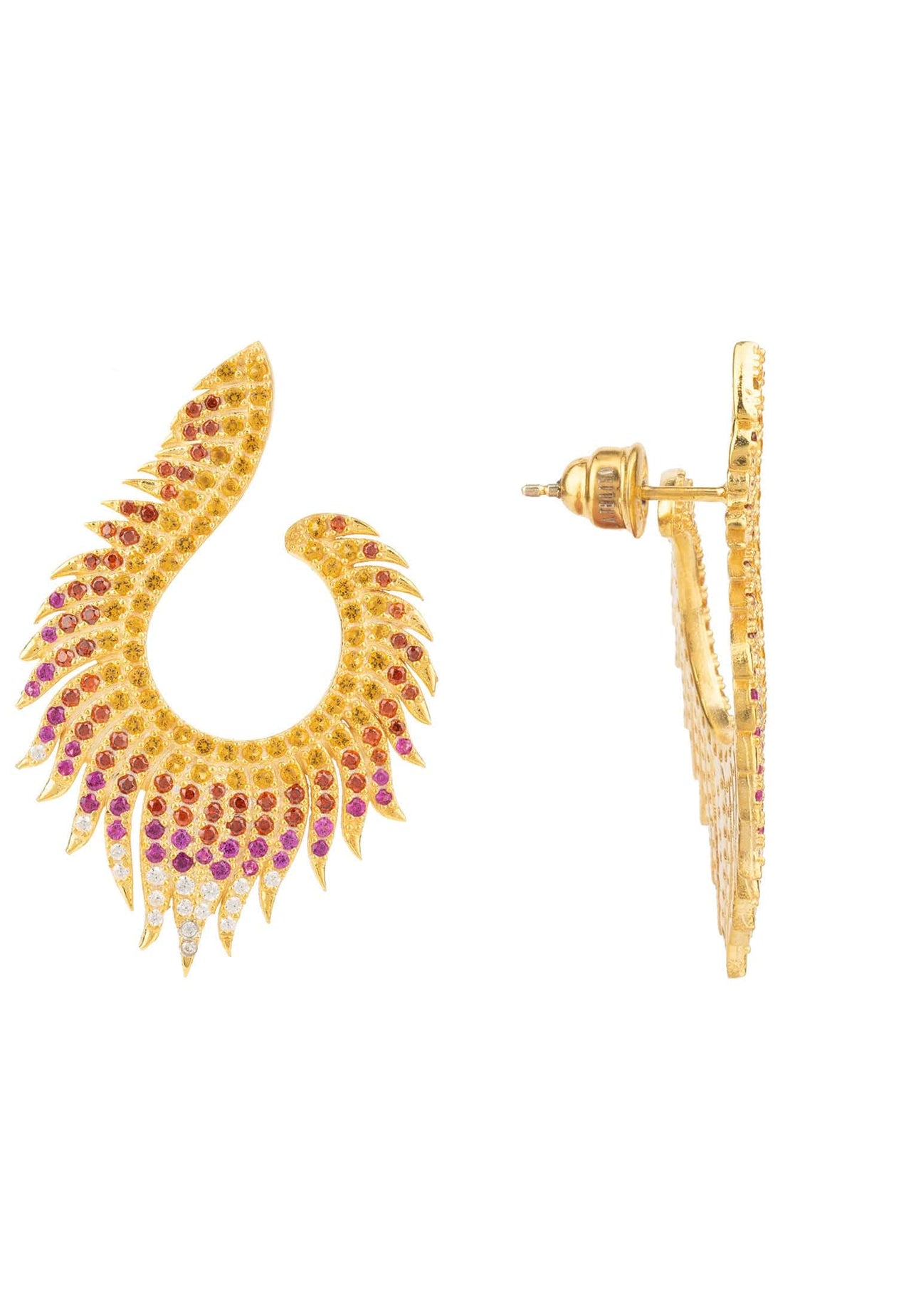 LATELITA - Flame Earrings Golden Fire Gold -