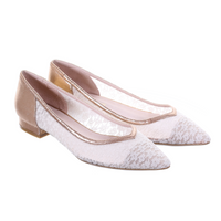 Thumbnail for Lace Pointed Toe Ballerina (Light Pink)