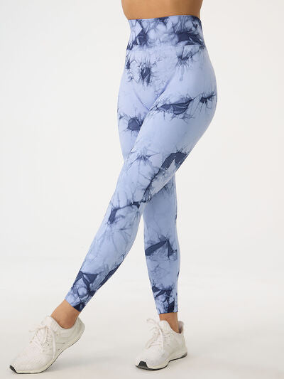 Printed High Waist Active Leggings - T - 5 COLORS -