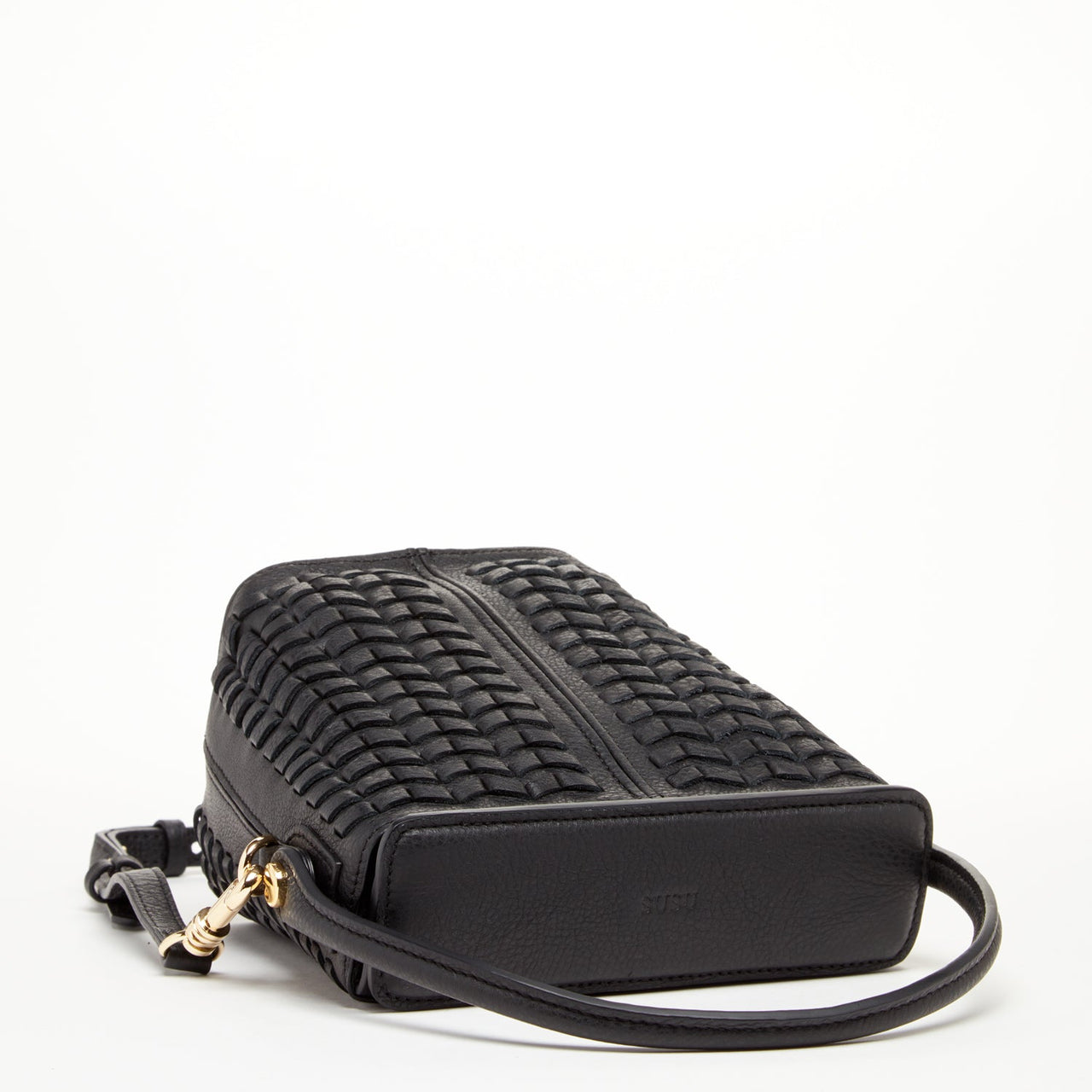 Anna Woven Leather Bag Black -