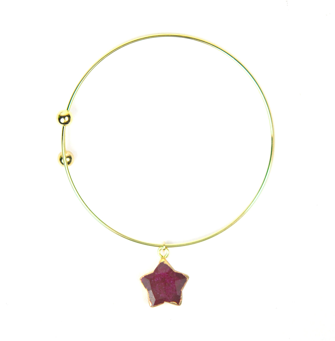 Gena Myint - Ruby Star Adjustable Bangle Bracelet -