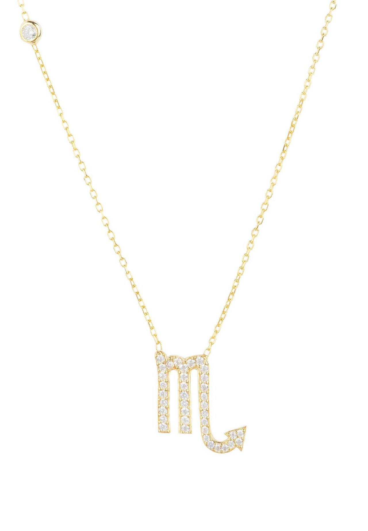 Zodiac Star Sign Pendant Necklace Gold Scorpio -