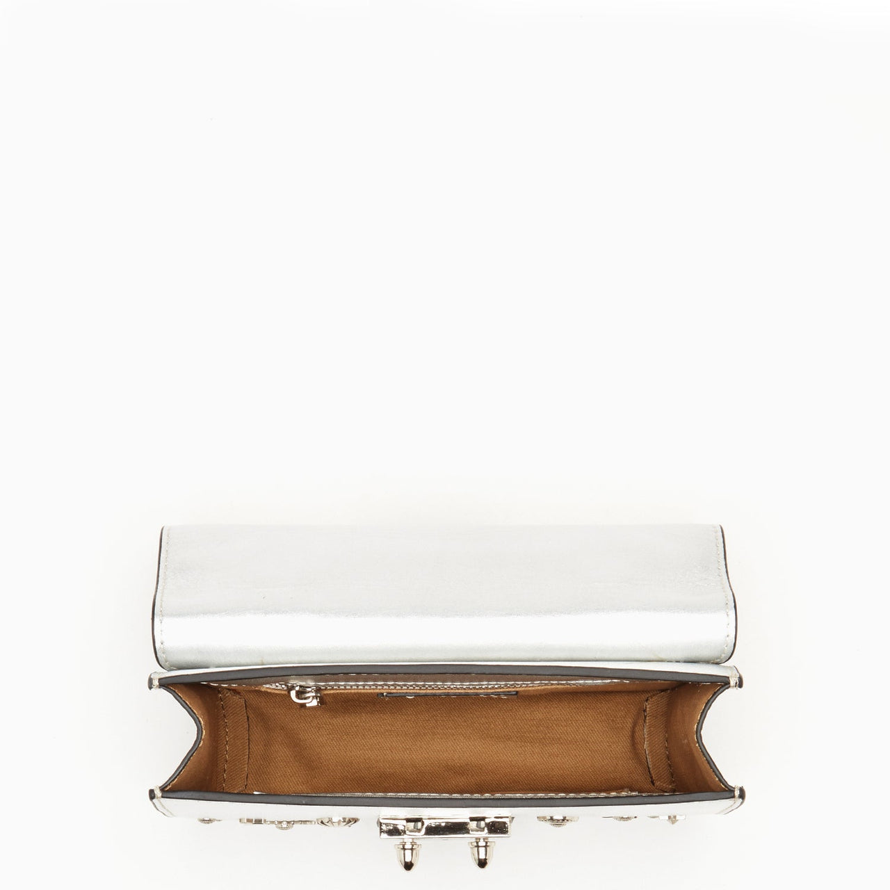 The Hollywood Leather Crossbody Bag Silver -